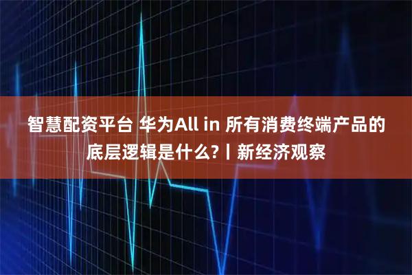 智慧配资平台 华为All in 所有消费终端产品的底层逻辑是什么?丨新经济观察